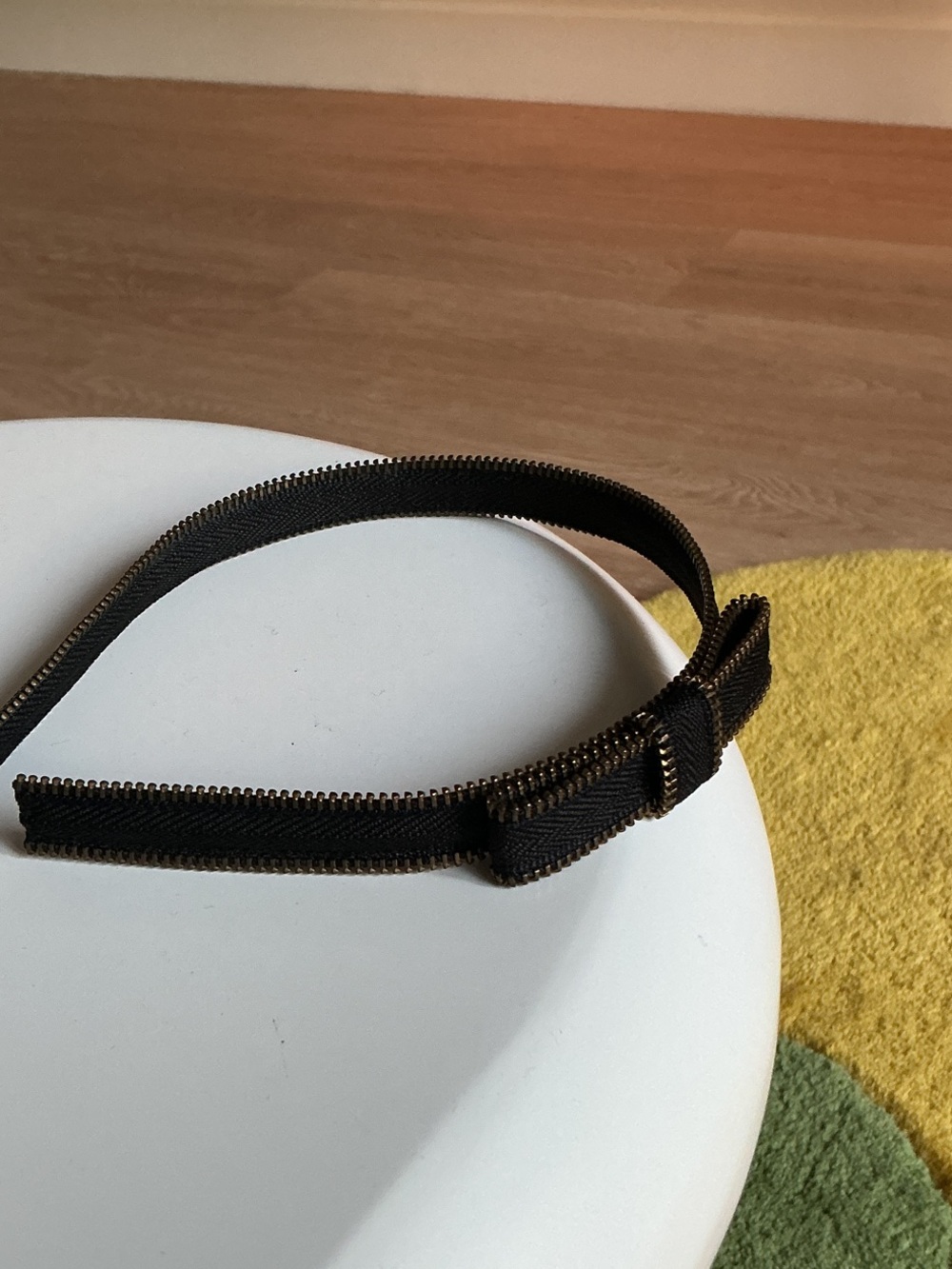 Black Zipper Bow Headband - Minimal Accessory